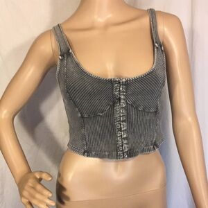 Women's Ribbed Crop Tank Top by Mustard Seed, Sz M
